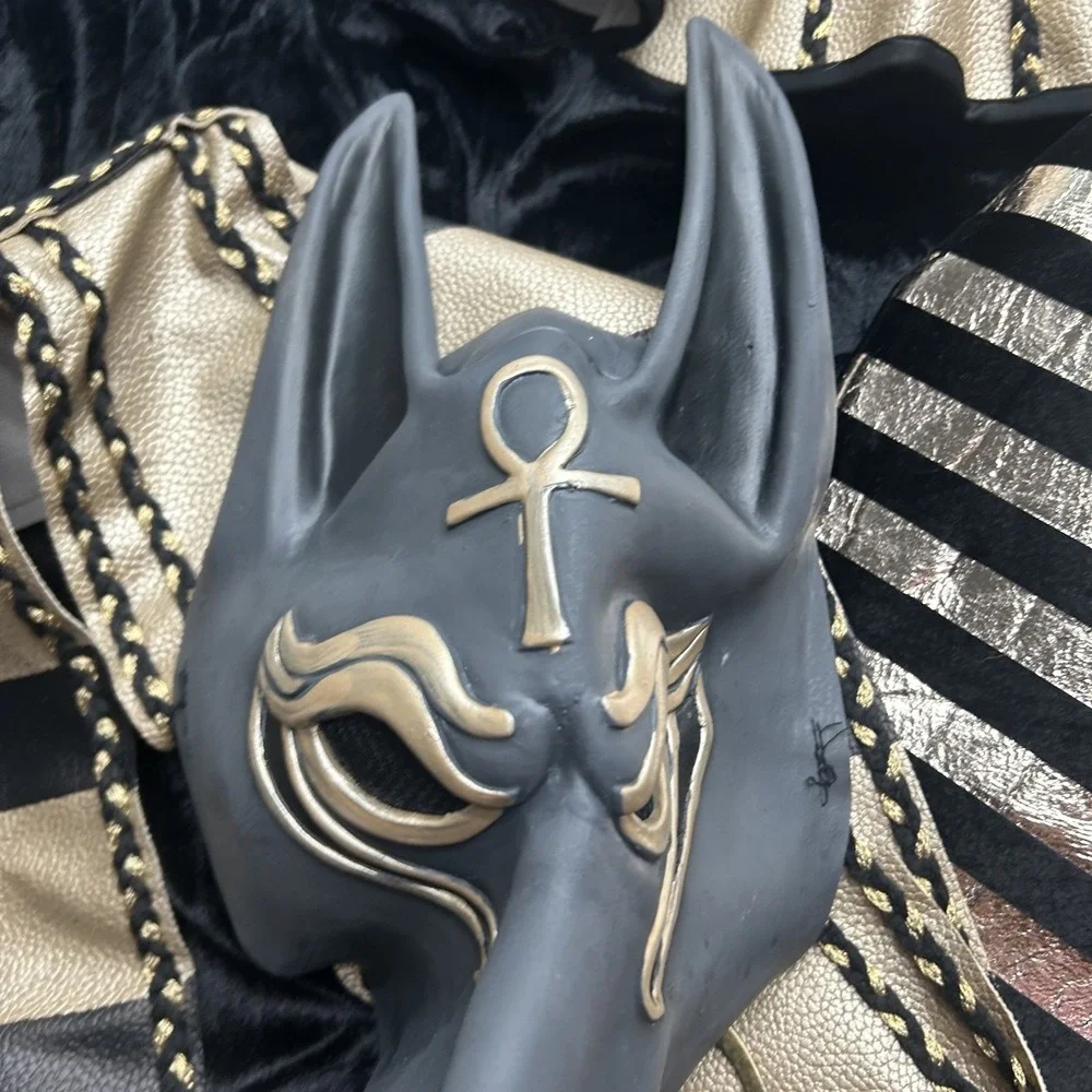 Anubis Halloween Costume Medium Pharoah Ancient Egypt Jackal Adult‎ Cosplay - Picture 10 of 11